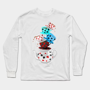 tea cups wonderland Long Sleeve T-Shirt